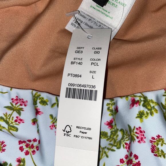 New NWT J. Crew Floral Curved Waist Cheeky Bikini Swim Bathing Suit Bottom Large - Picture 6 of 8